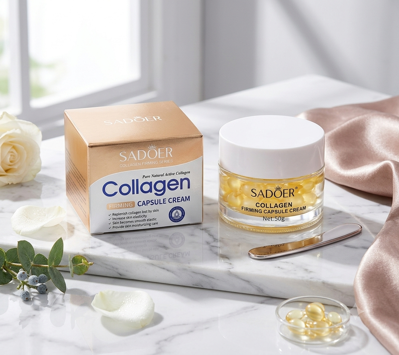 SADOER Collagen Firming Capsule Cream Pure Natural Active Collagen Anti Aging Moisturizer (50g)