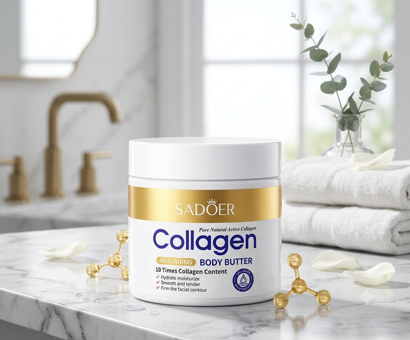 SADOER Collagen Anti-Aging Body Butter – Pure Natural Active Collagen Deep Moisturizer (10x Collagen Content)